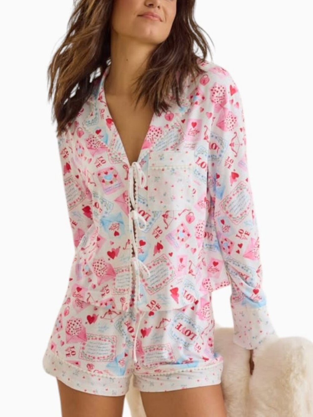 NWT ALTAR'D STATE VALENTINE LONG SLEEVE SLEEP TOP SIZE M